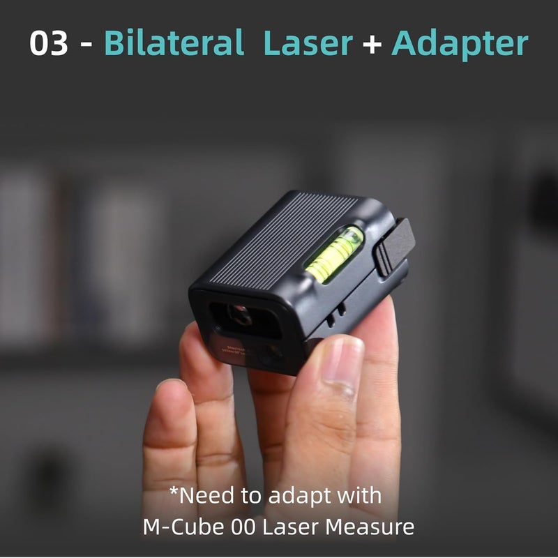 HOZO M-Cube Laser Measuring Tool Adaptor 03 Bilateral Laser+,328ft/100m Modular Dual Laser Distance Meter with Bluetooth App and M-Green Cross Line, Ideal for Surveying,Construction, DIY Projects - Image 2